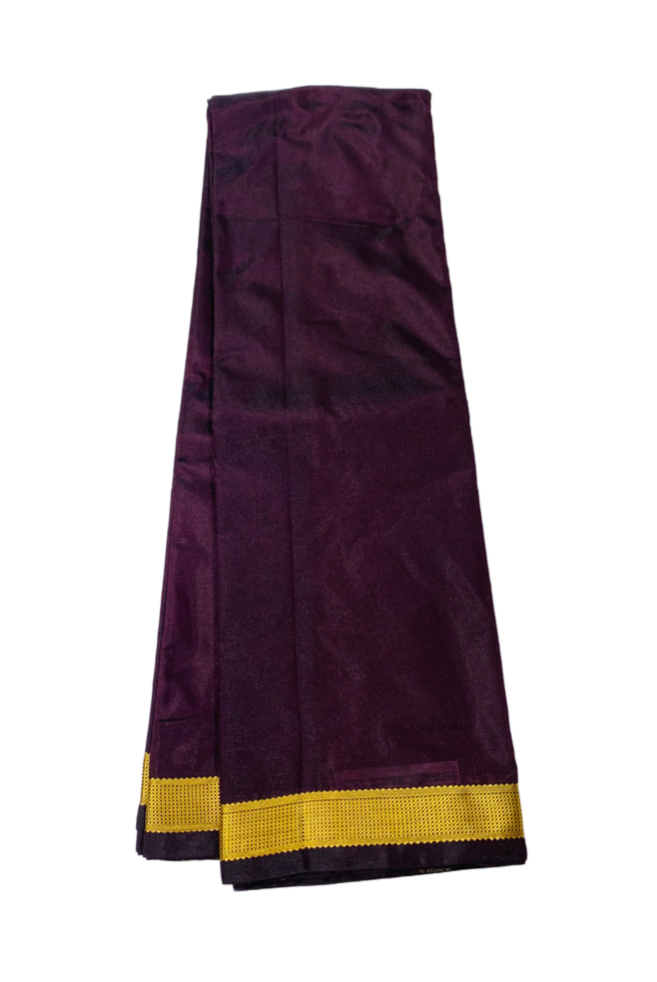 Arani Silk Saree Dark Brown Colour with Golden Border