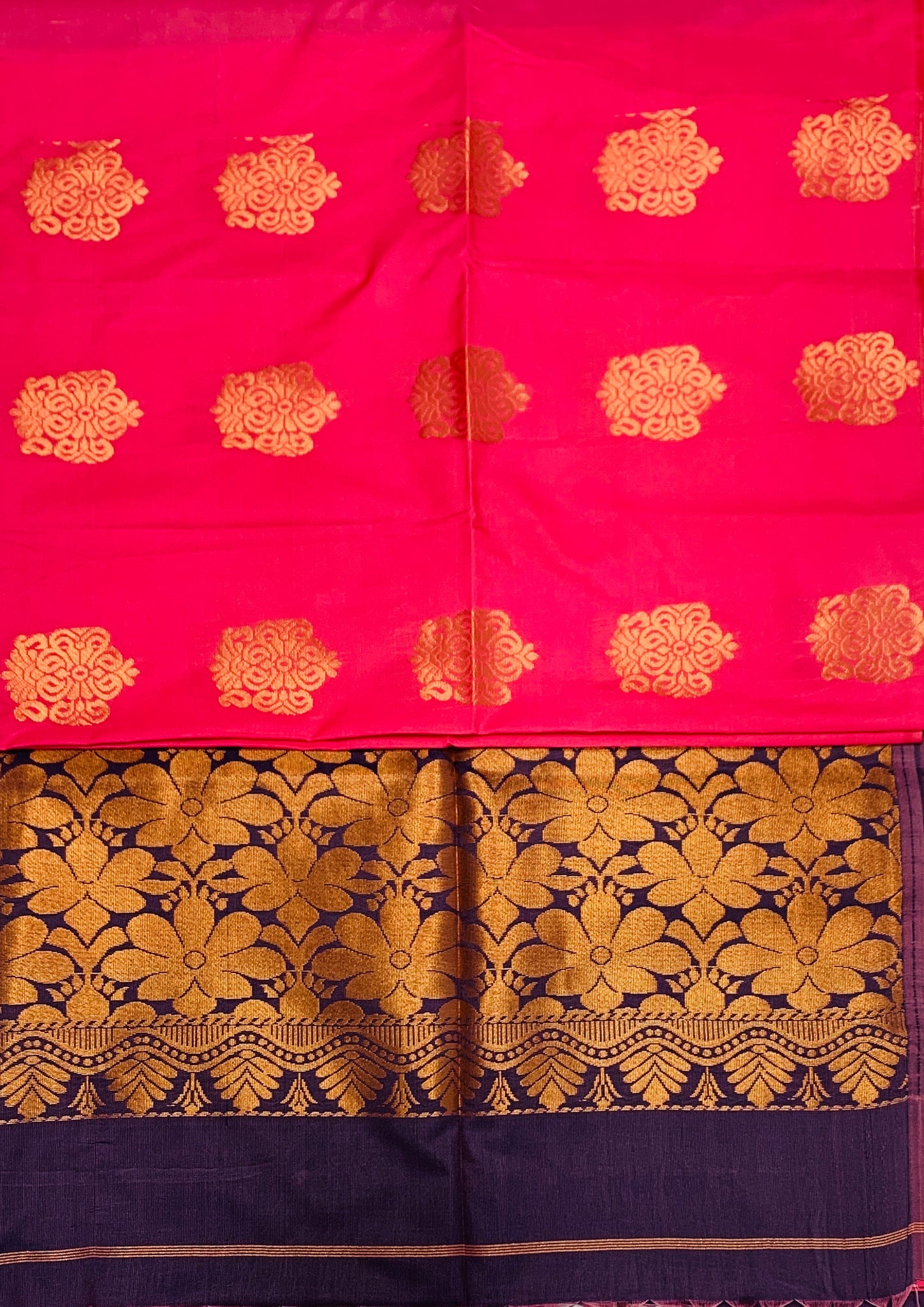 Soft Vegan Silk Saree Baby Pink shade with Floral Design