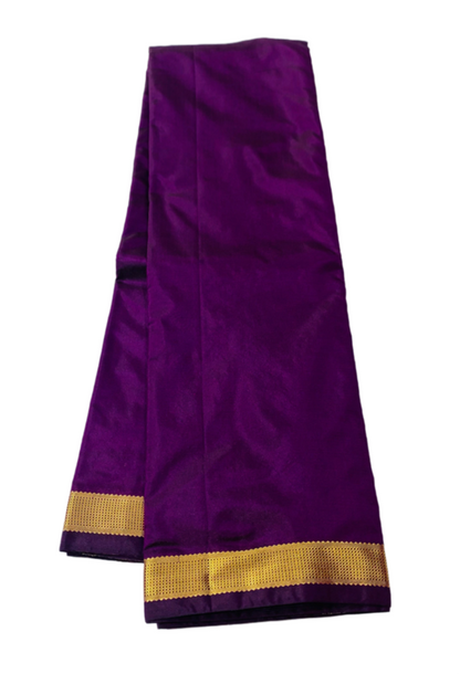 Arani Silk Saree Purple Colour with Golden Border