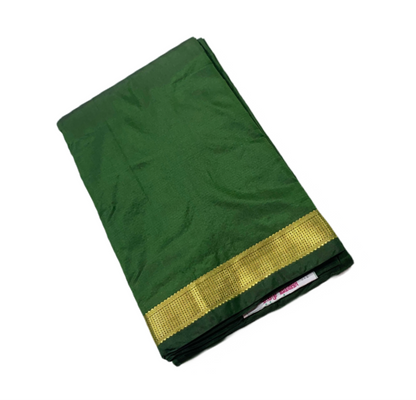 Arani Silk Saree Light Green Colour with Golden Border.