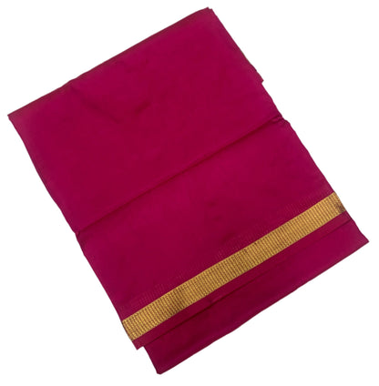 9 yards Pure Kanchipuram Silk Saree Pink Colour