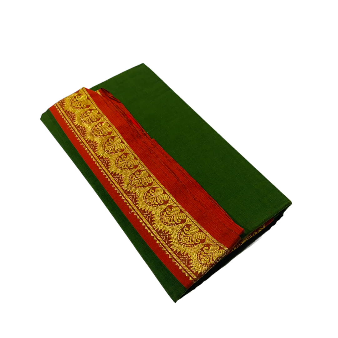 Chettinad Cotton Saree  Olive Green