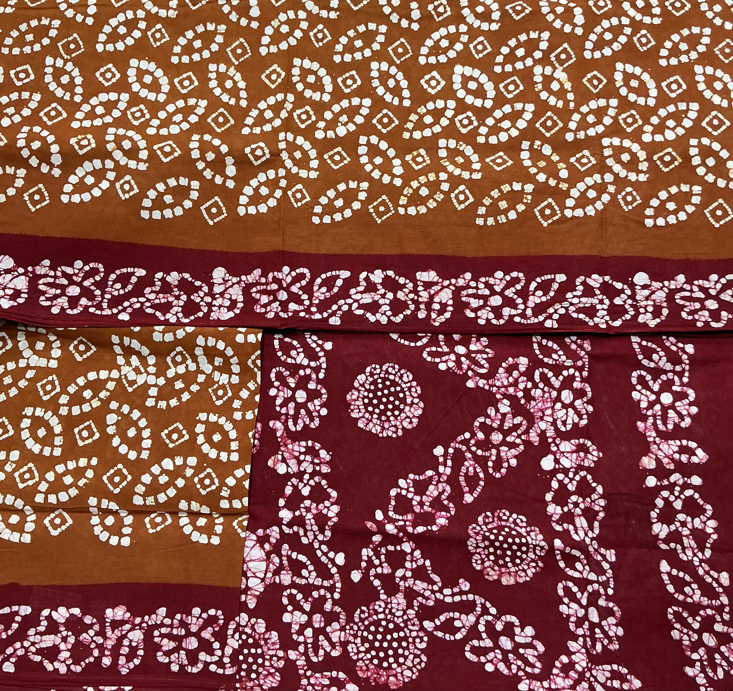 Chettinad Sungudi Cotton Brown Colour with Maroon Colour Border