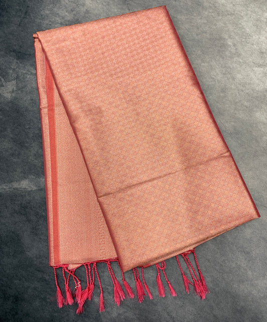 Fancy Tissue Saree Light Pink Colour with Self Border