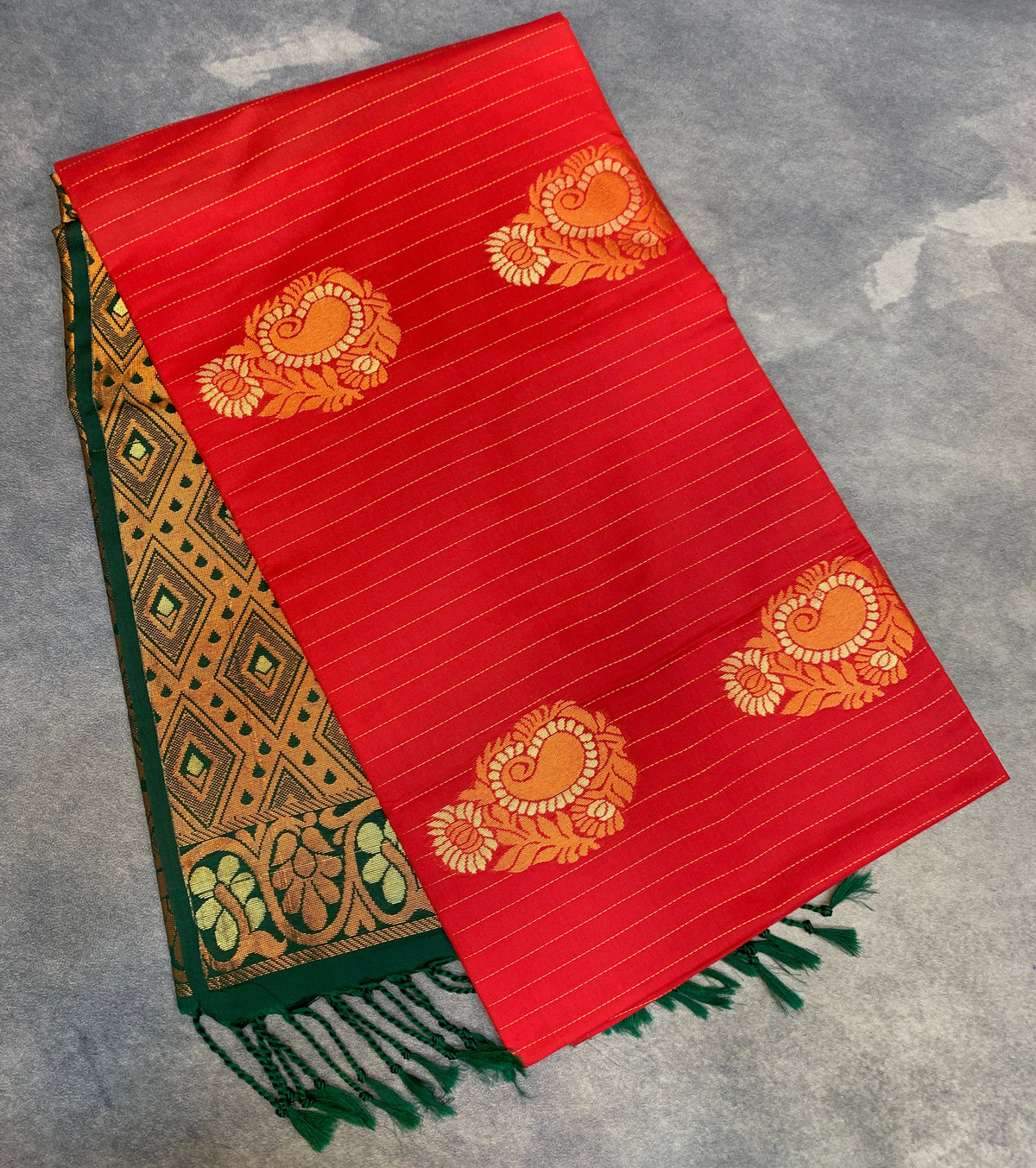Art Silk Saree Red Colour with Borderless