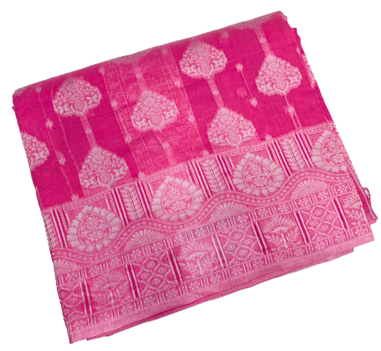 Banaras Katan Saree Baby Pink Colour with Katan Work Border