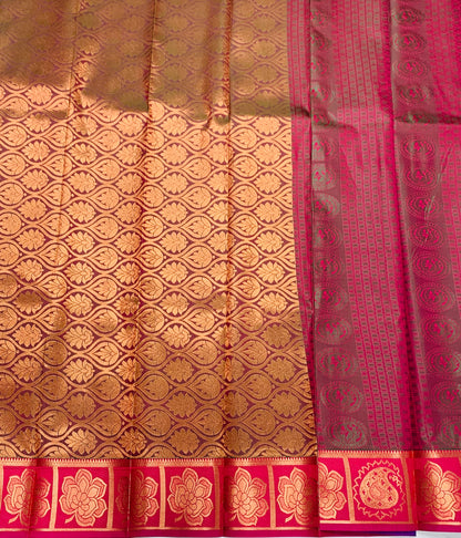 Vegan Silk Saree Blue Colour with Violet Border