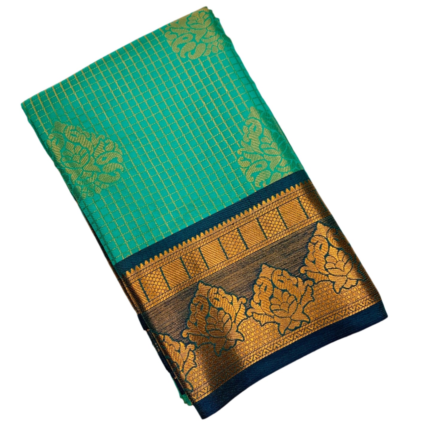 Art Silk Saree Rama Blue Colour with Blue Border