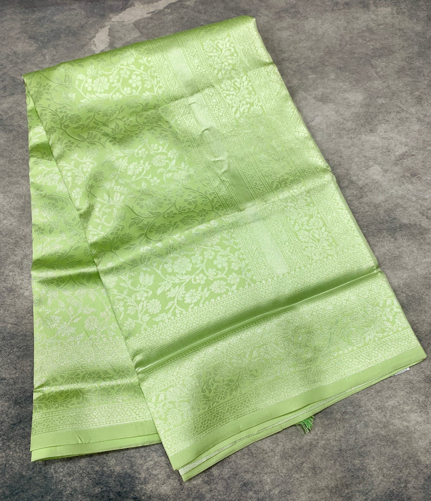 Art Silk Saree Light Green Colour with Self Border