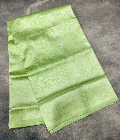 Art Silk Saree Light Green Colour with Self Border