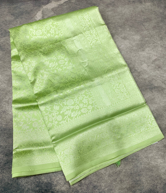 Art Silk Saree Light Green Colour with Self Border