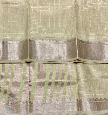 Banaras Katan Saree Golden Colour with Katan Work Border