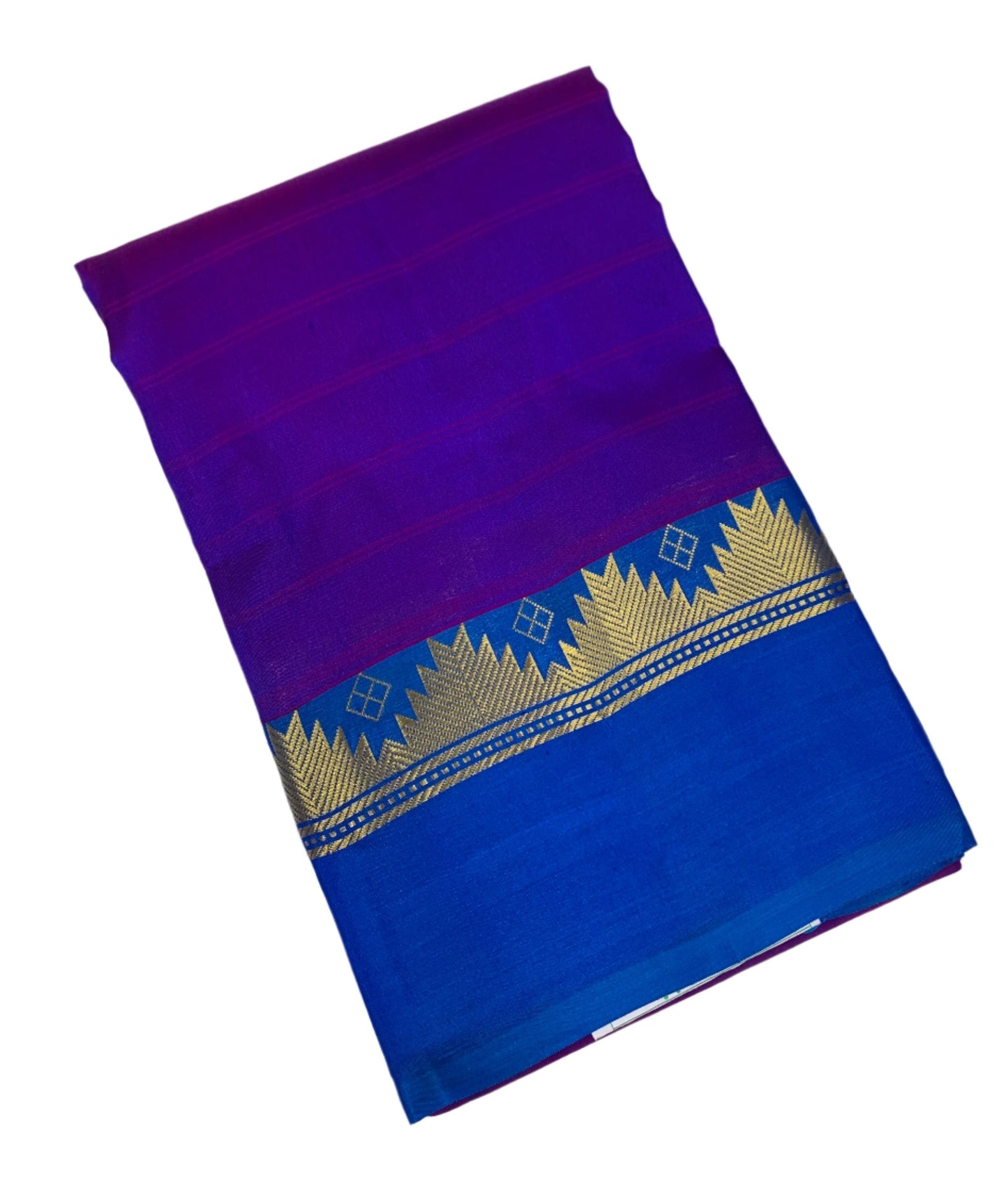 Pure Kanchipuram Silk Saree Violet shade with Blue Border