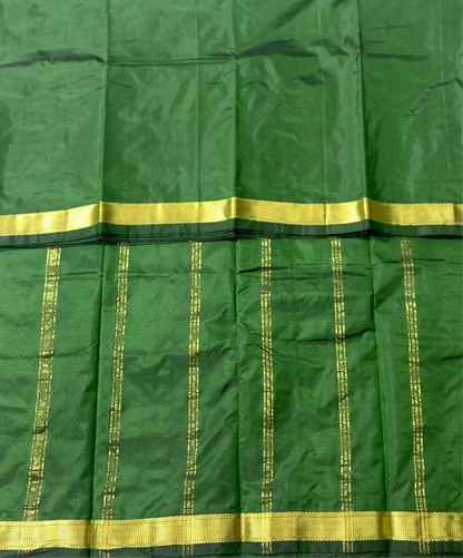 Arani Silk Saree Light Green Colour with Golden Border.