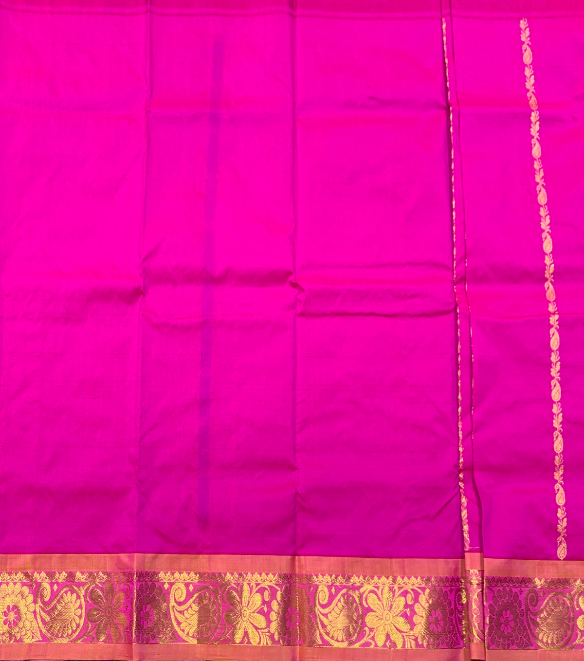 Light Pink Shade Semi Silk Kids Pattu Pavadai with Contrast border for Age 2 to 5 Years
