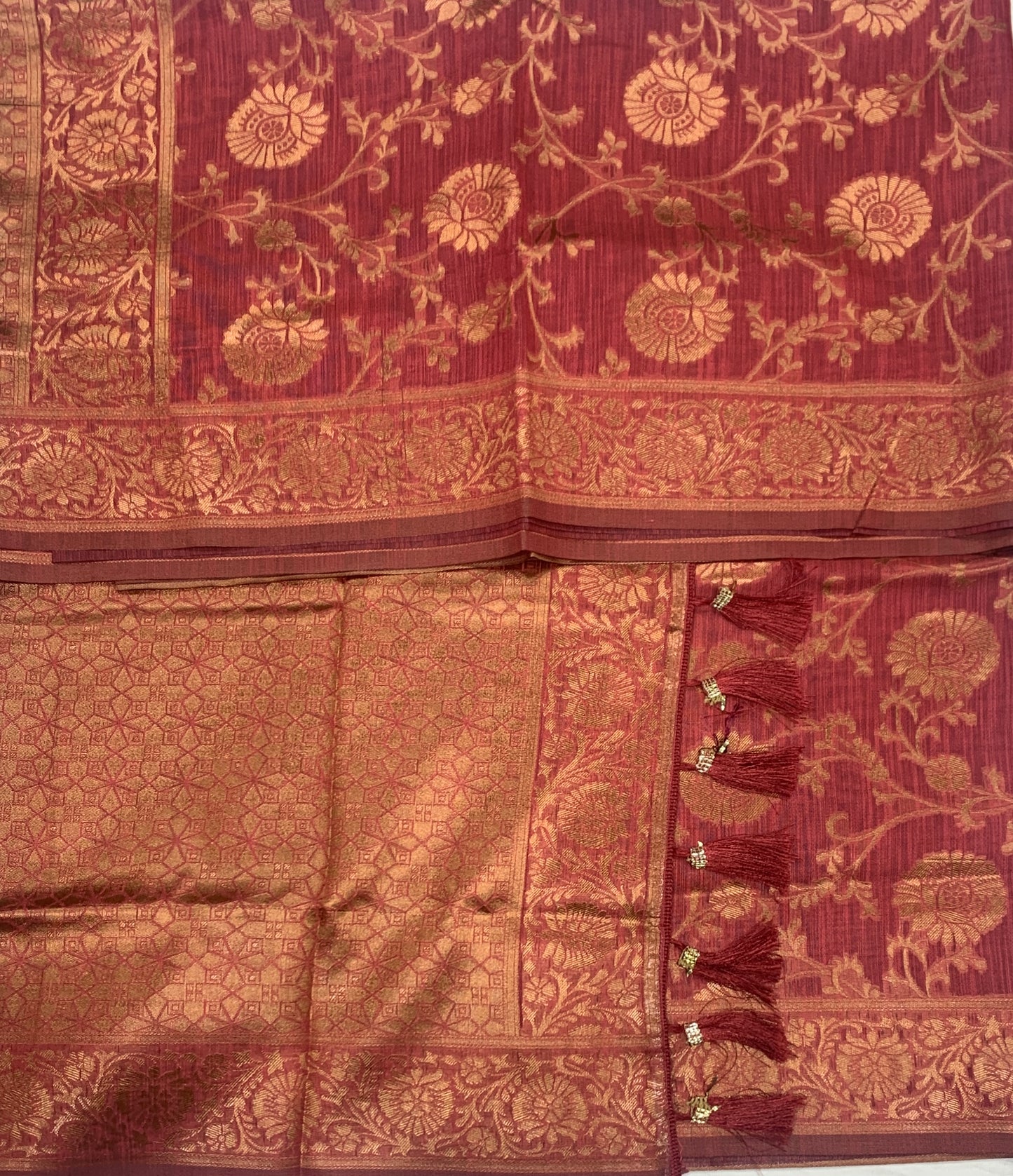 Banaras Katan Saree Dark Onion Pink Colour