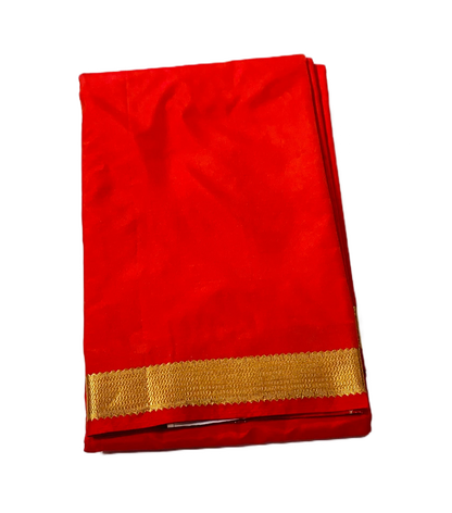 Arani Silk Saree Red Colour with Golden Border