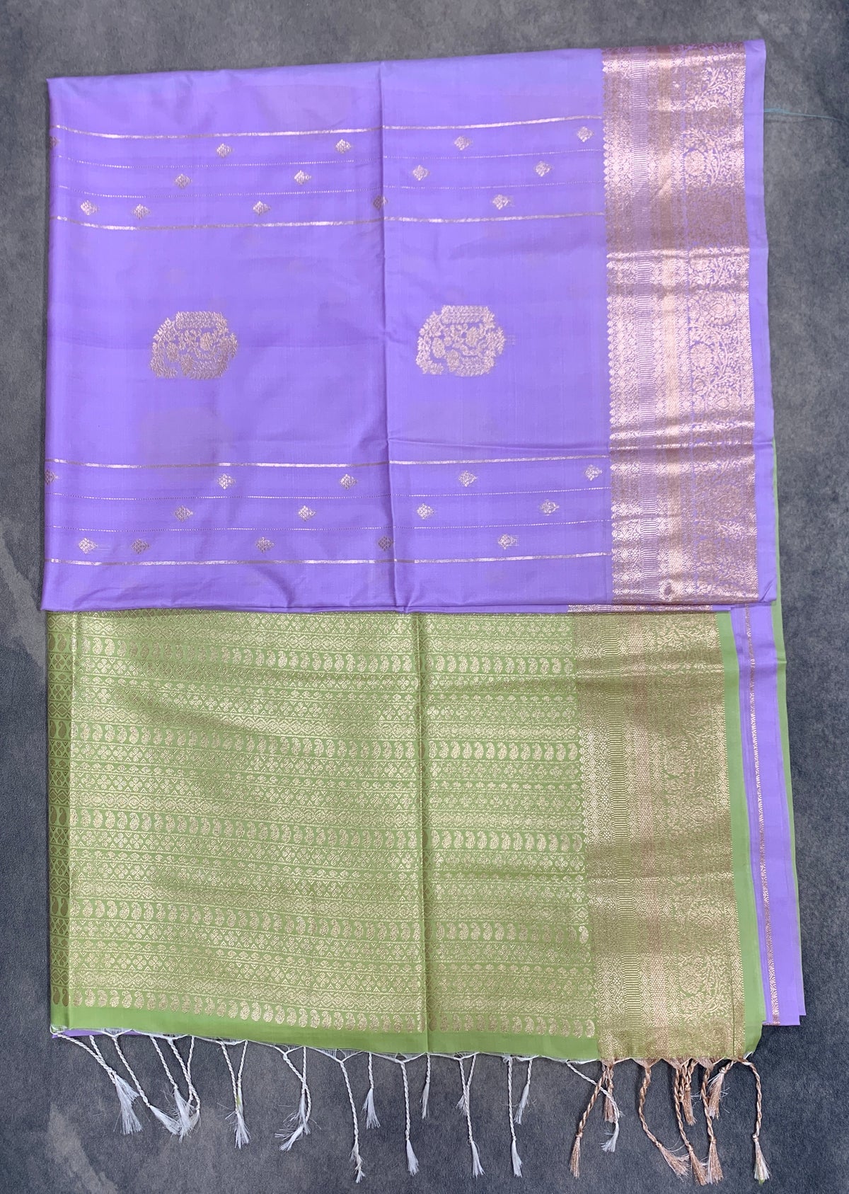 Art Silk Saree Lavender Colour with Sliver Zari Border