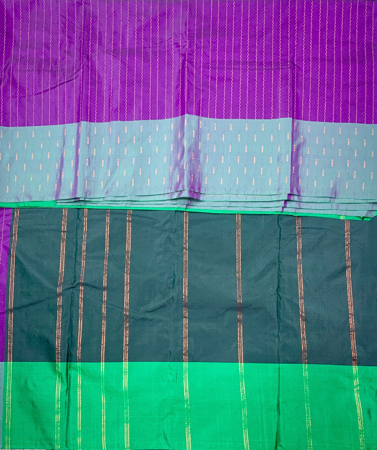 Arani Silk Saree Magenta Colour Green Border