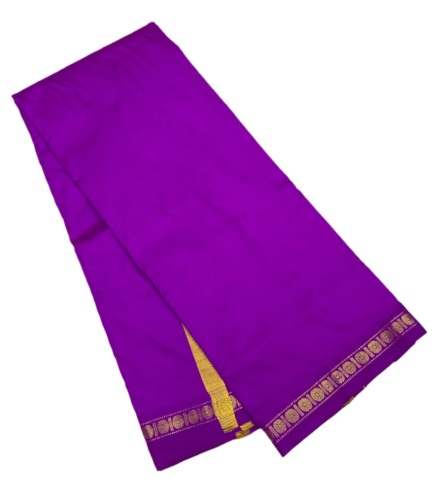 9X5 Pure Silk Dhoti Magenta Small Border