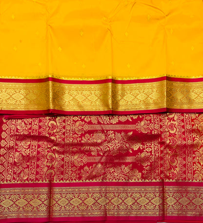 Yellow Shade Saree with Golden and Pink Border