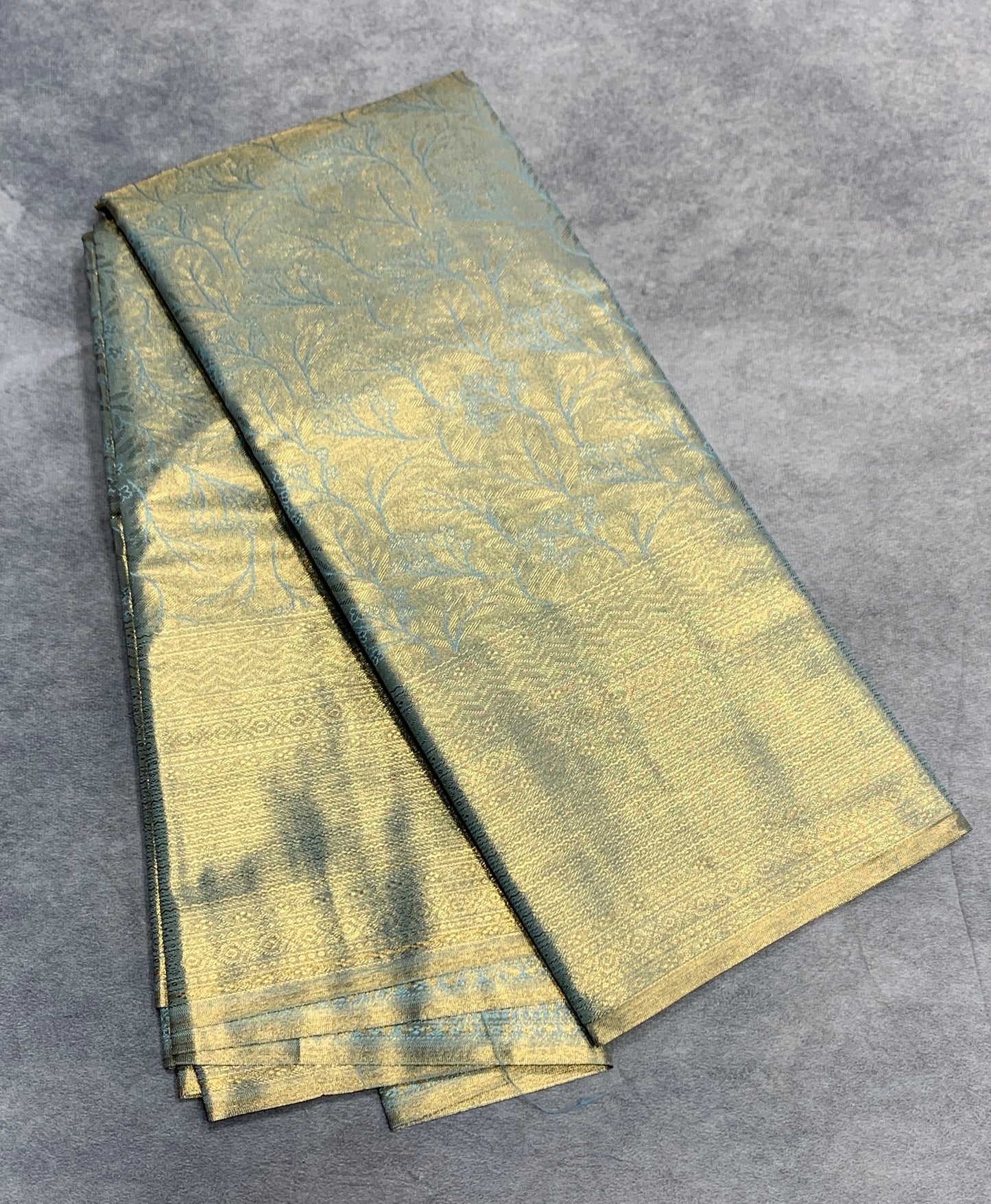 Fancy Tissue Saree Light Sapphire Colour with Self Design Border