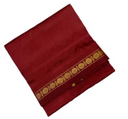 Silk Pooja Towel Maroon colour