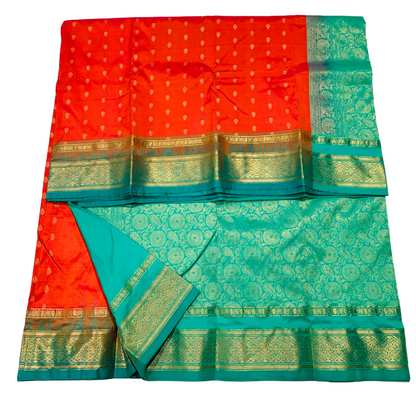 Pure Kanchipuram Silk Orange Colour