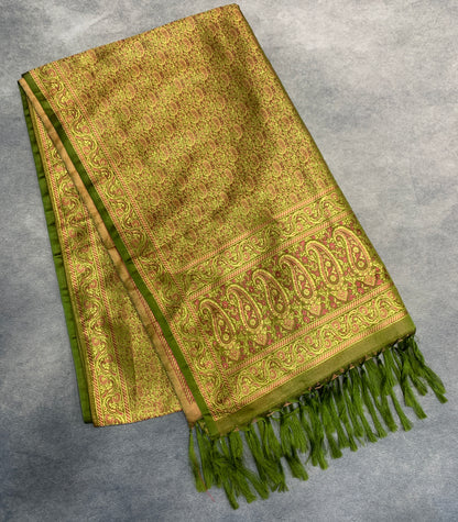 Olive Green Colour Facilitation Shawl Ponnadai
