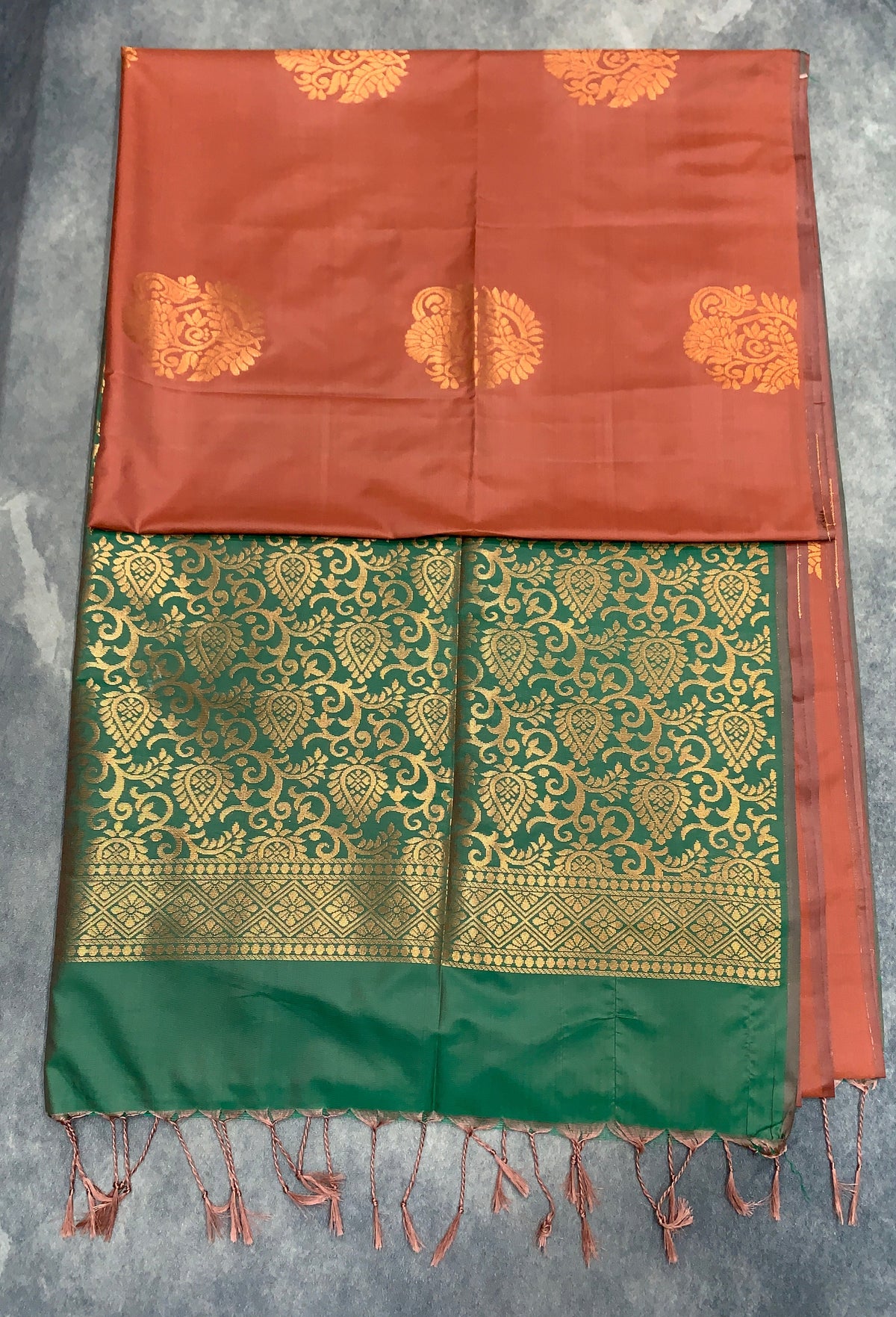 Art Silk Saree Brown Colour with Borderless