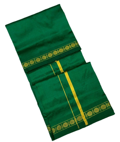 Silk Pooja Towel Green colour