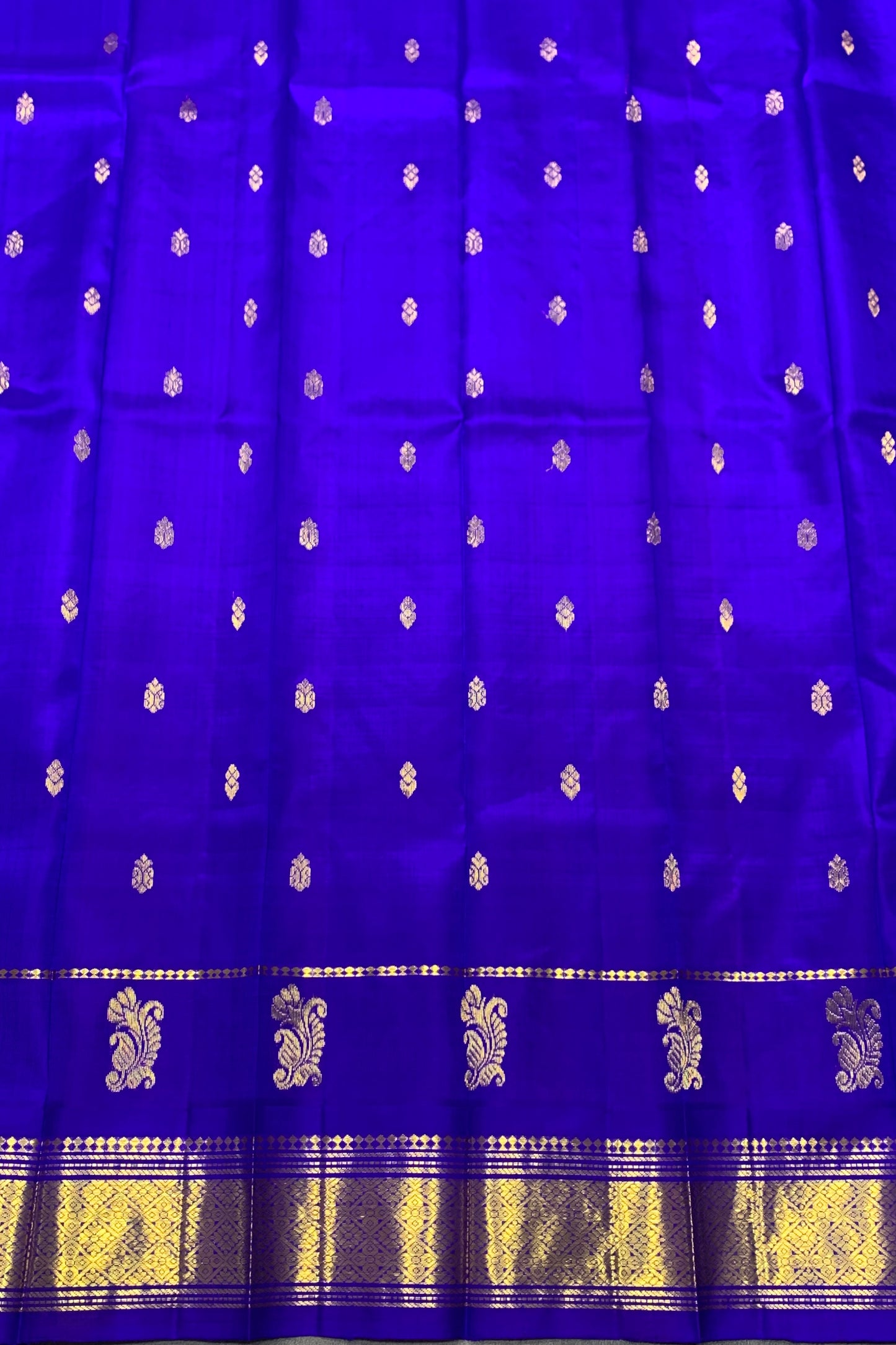 Pure Kanchipuram Silk Saree Royal Blue Colour with Gold Zari Border