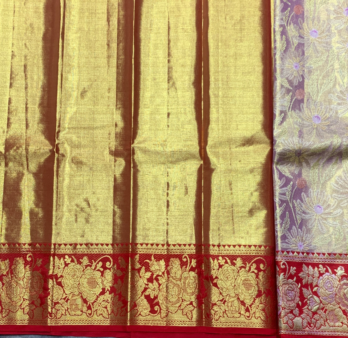 Baby Pink Shade Pure Kanchipuram Kids Pattu Pavadai with Contrast Border for Newborn to 2 Years