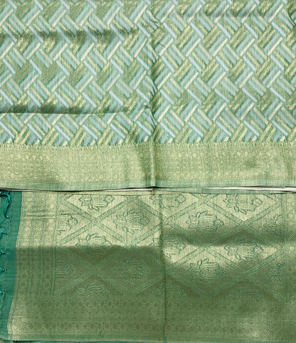 Banaras Katan Saree  Emerlad Green Colour with Katan Work Border