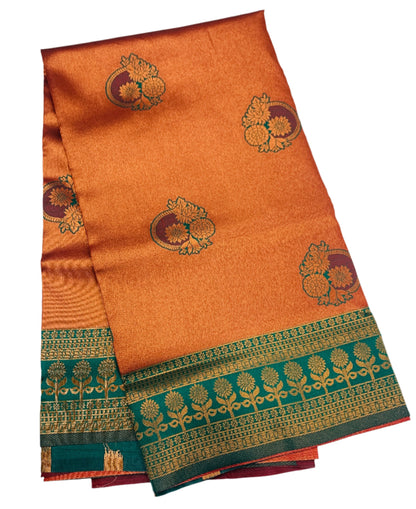 Art Silk Saree Maroon Colour with Green Border