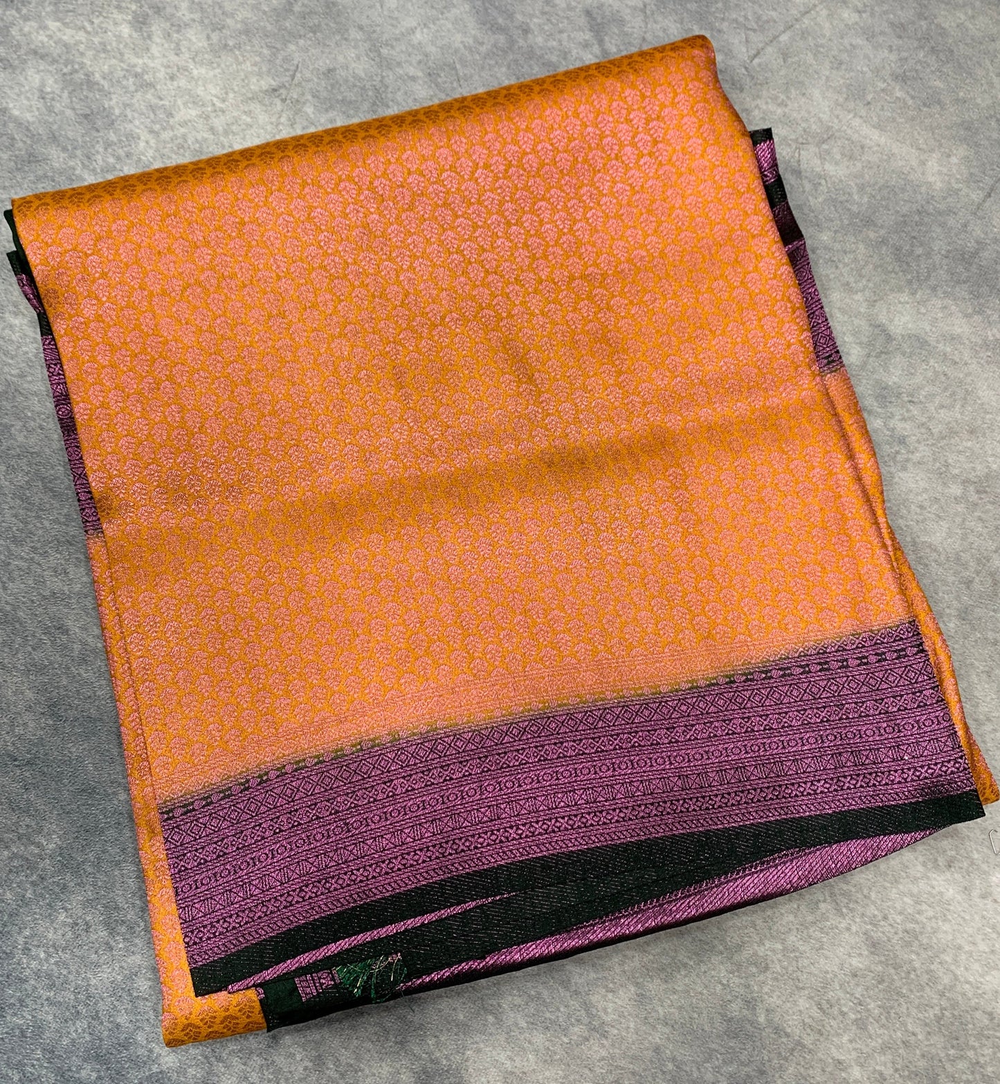 Soft Silk Saree Sandal Yellow Colour with Dark Green Colour Pallu