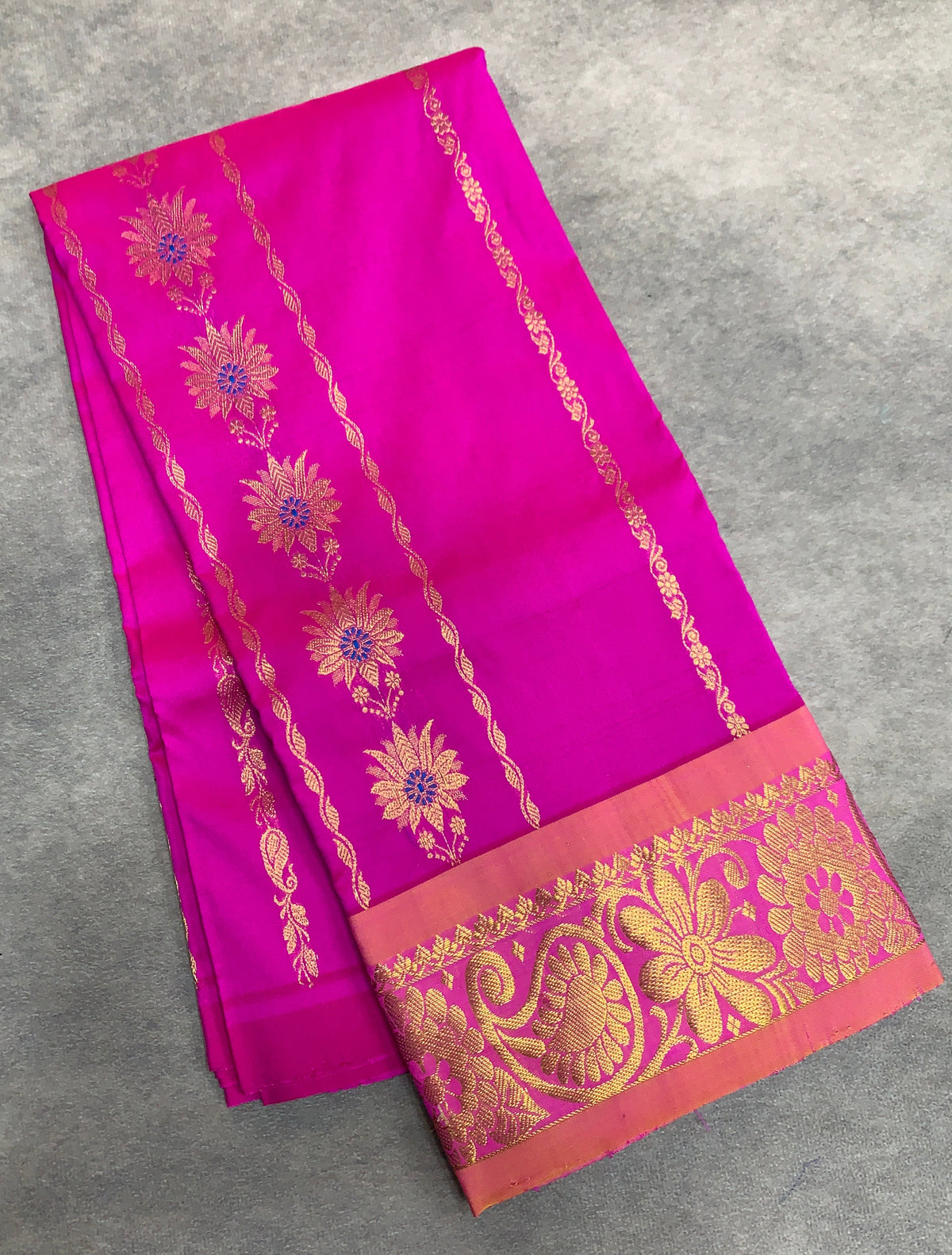Light Pink Shade Semi Silk Kids Pattu Pavadai with Contrast border for Age 2 to 5 Years