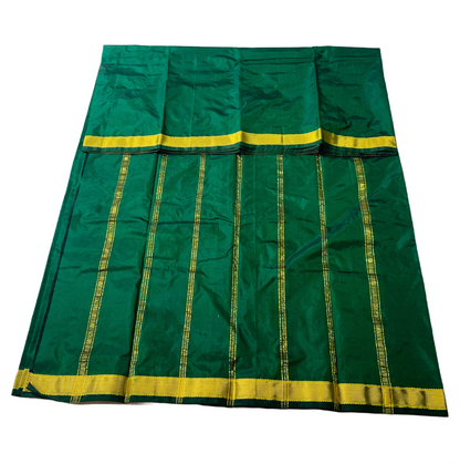 Arani Silk Saree  Dark Green Colour with Golden Border.