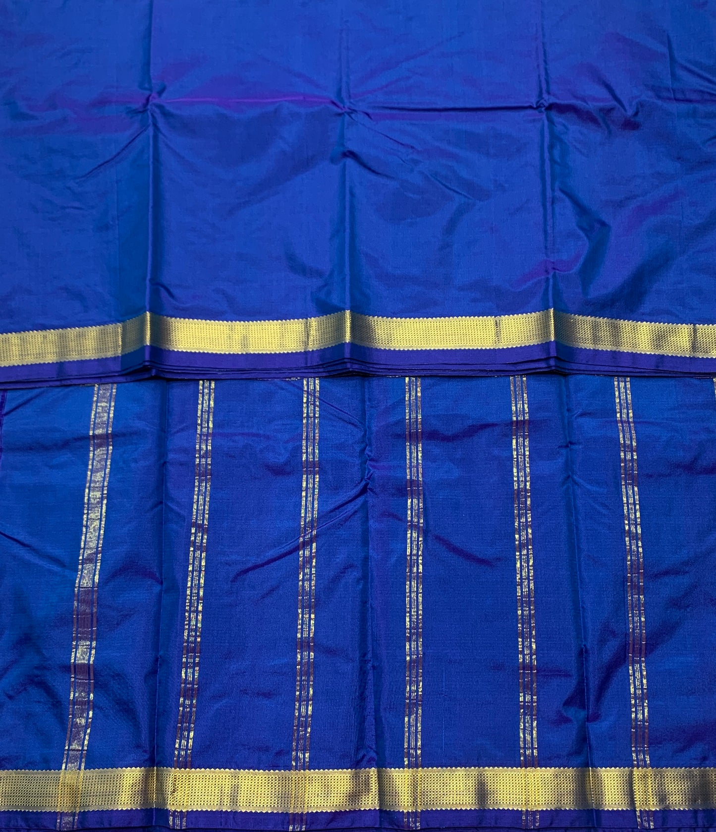 Arani Silk Saree Blue Colour with Golden Border