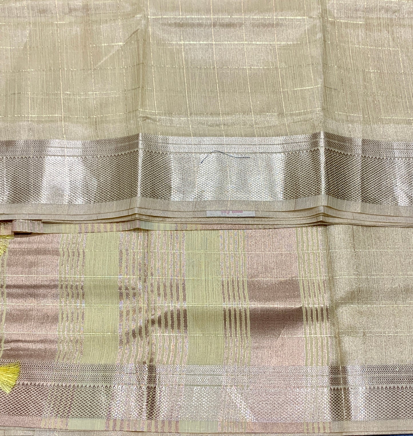 Banaras Katan Saree Golden Colour with Katan Work Border