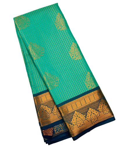 Art Silk Saree Rama Blue Colour with Blue Border