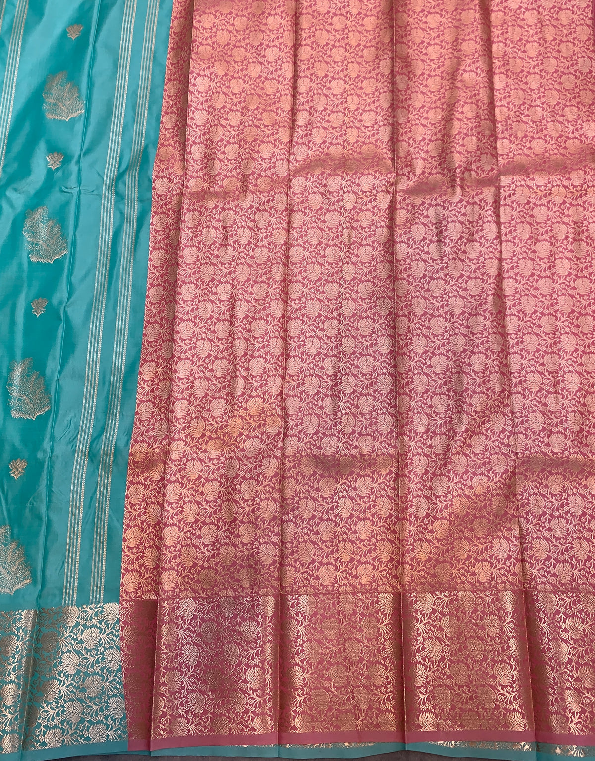 Soft Silk Casual Saree Sapphire with Sliver Zari Border