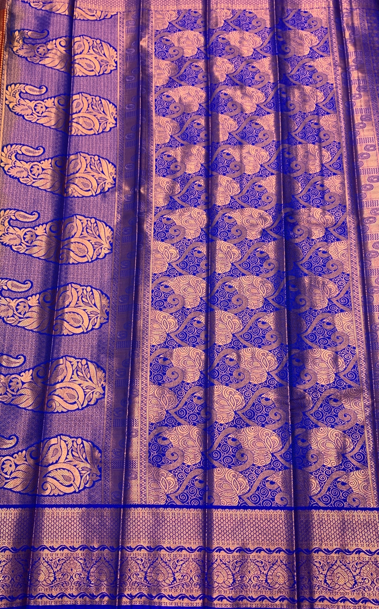 Vegan Silk Saree Maroon shade with Violet Border