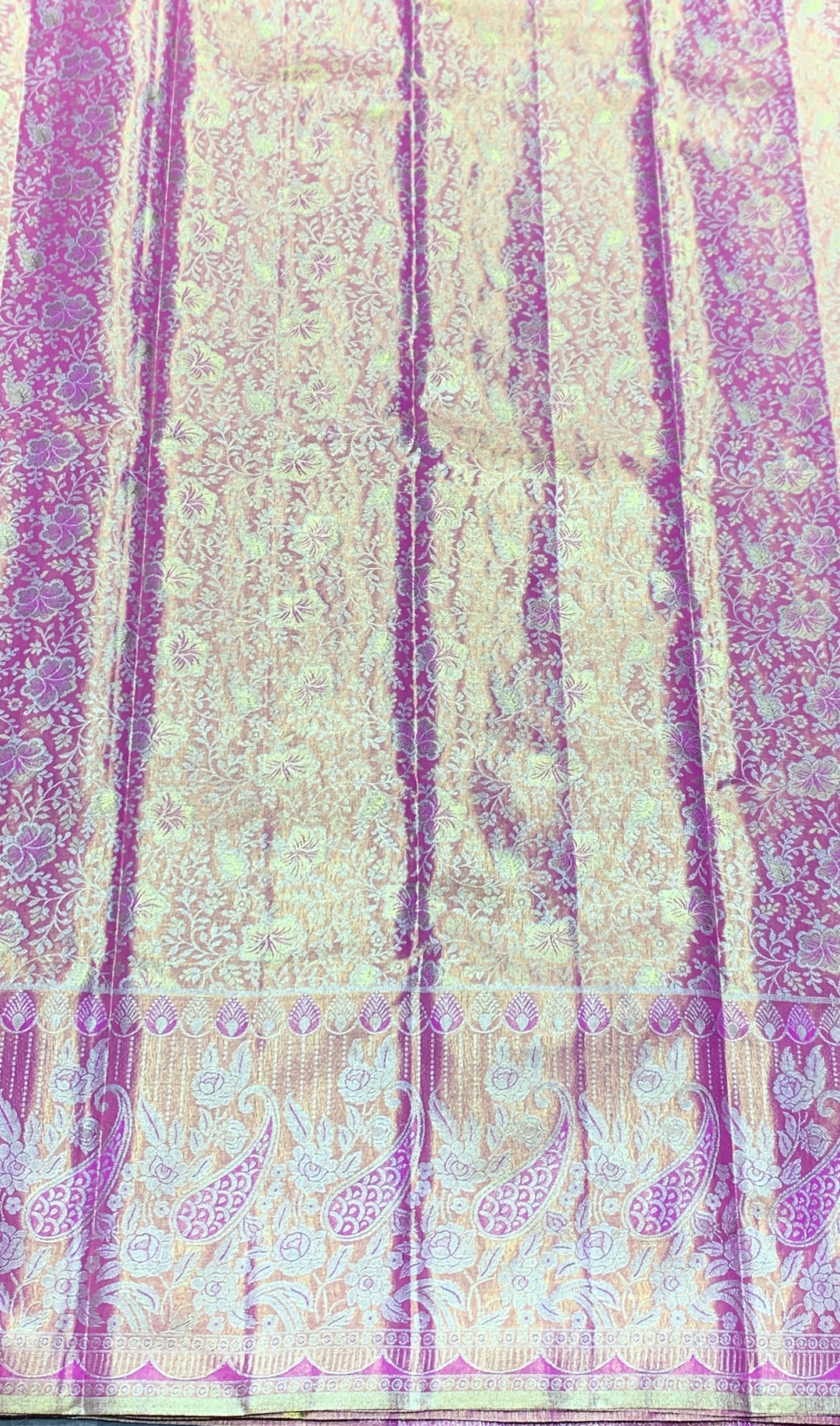 Baby Pink Colour Soft Kanchi Tissue Pattu Saree with Self Colour Border