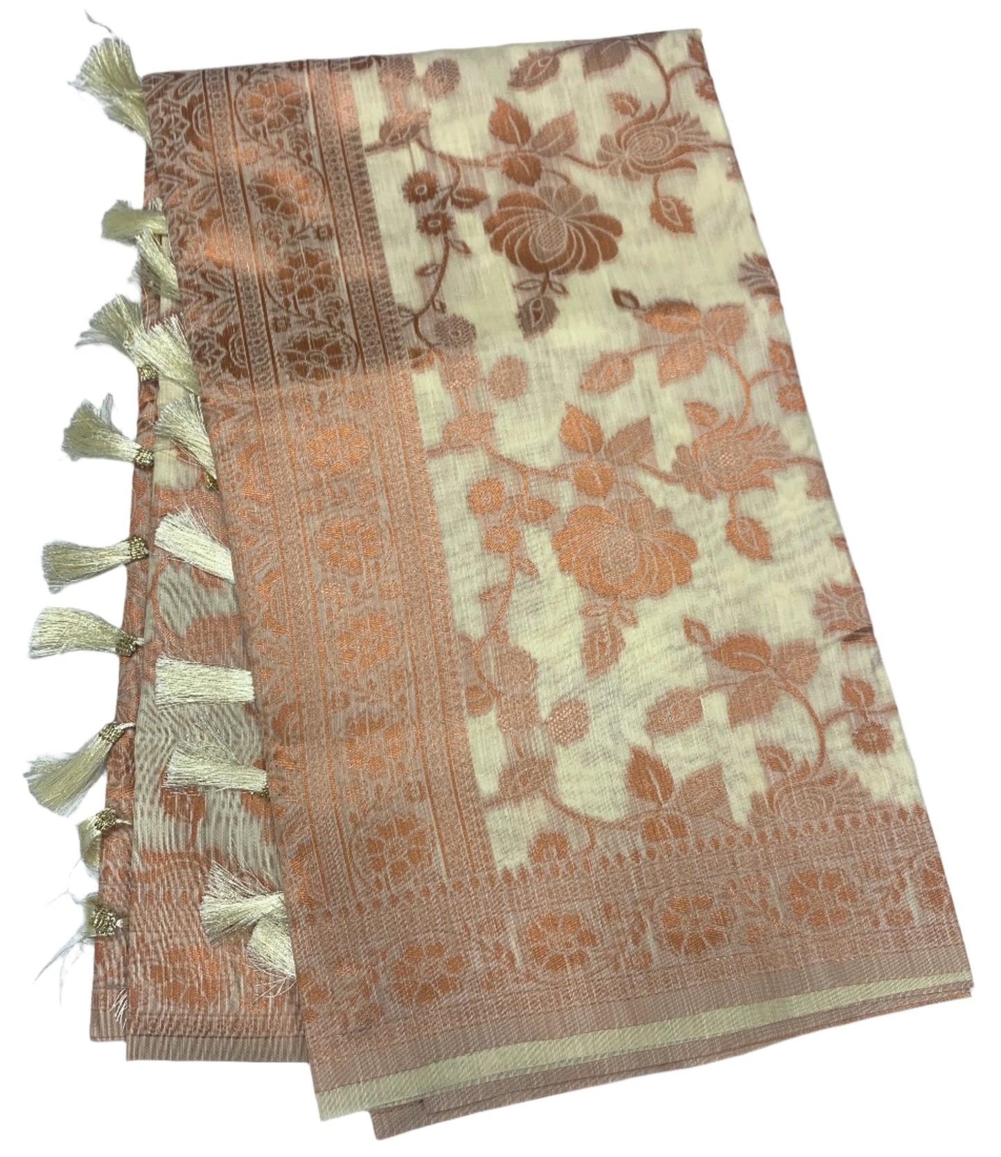 Banaras Katan Saree Off White Colour