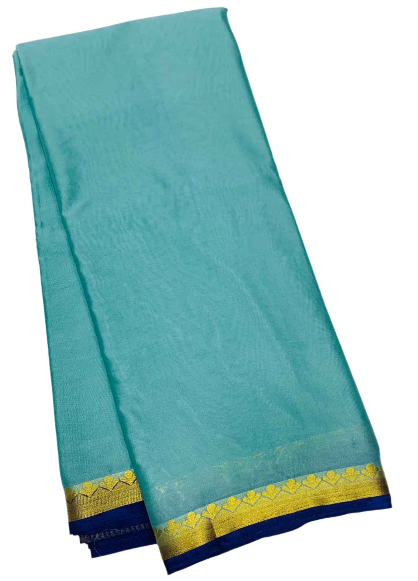 Crepe Saree Pastel Green Colour with Floral Design Border