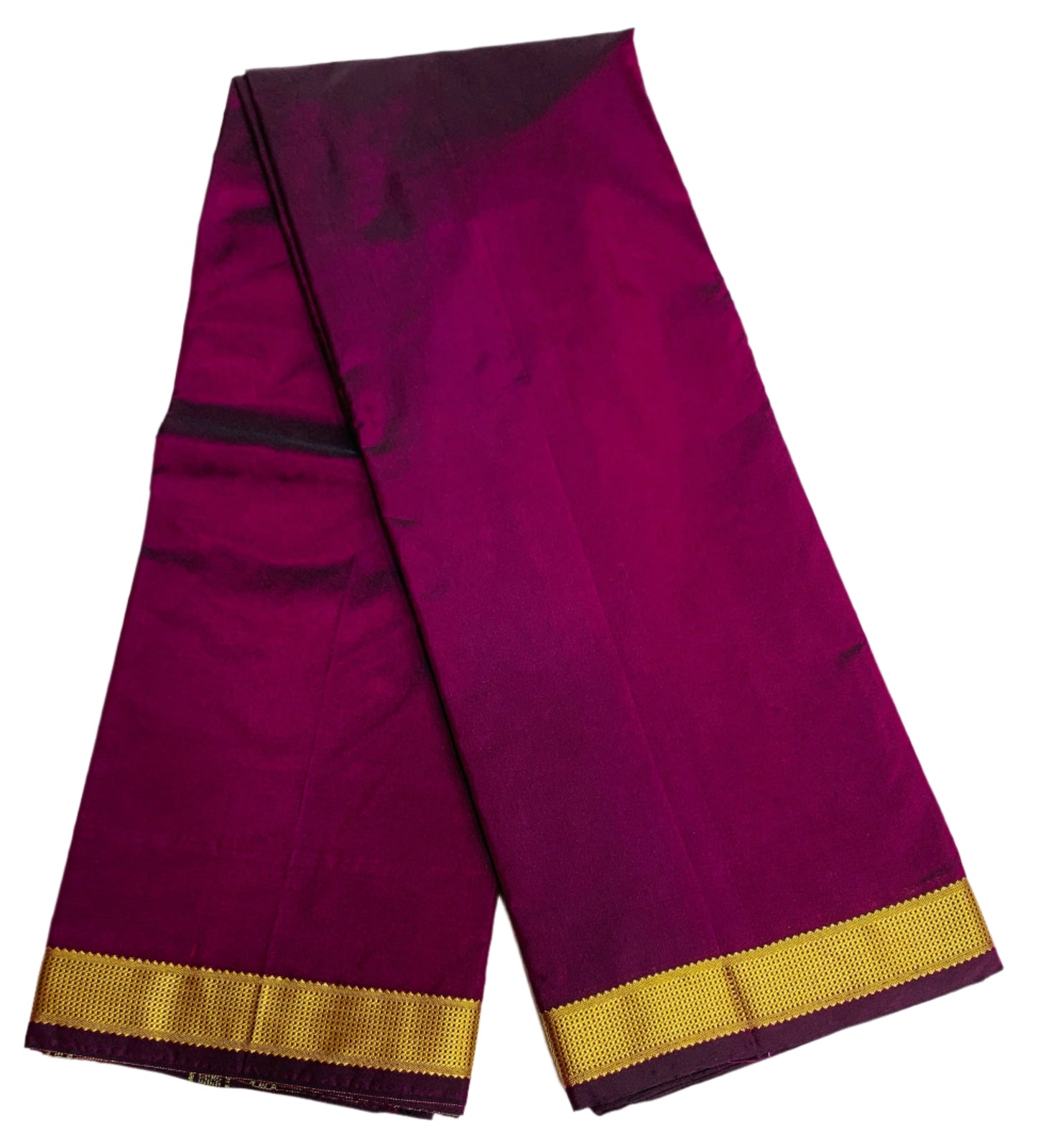 Arani Silk Saree Beetroot Pink Colour with Golden Border.