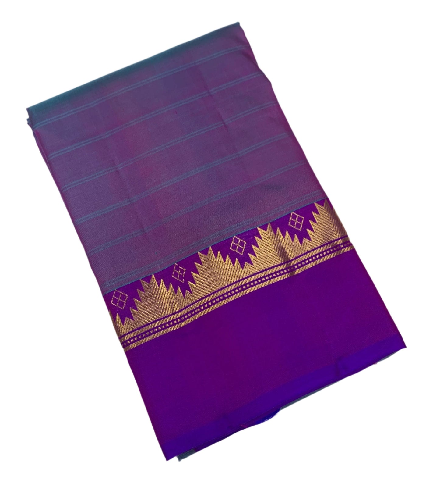 Pure Kanchipuram Silk Saree Lavender shade with Purple Border