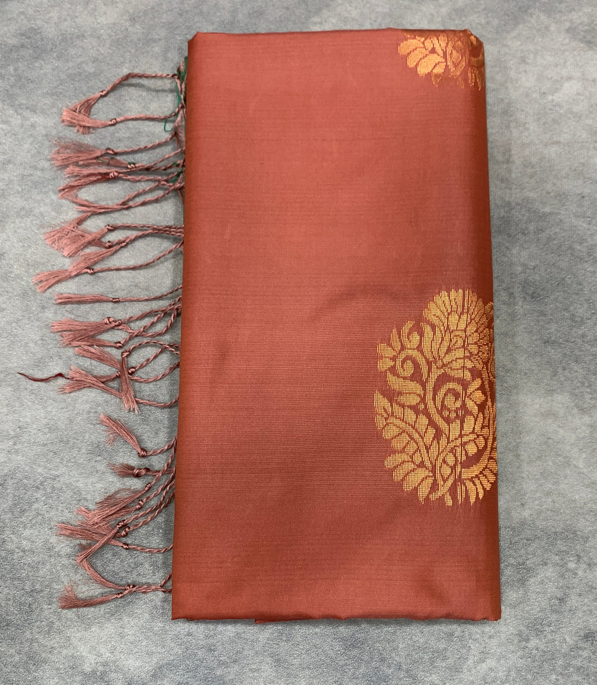 Art Silk Saree Brown Colour with Borderless