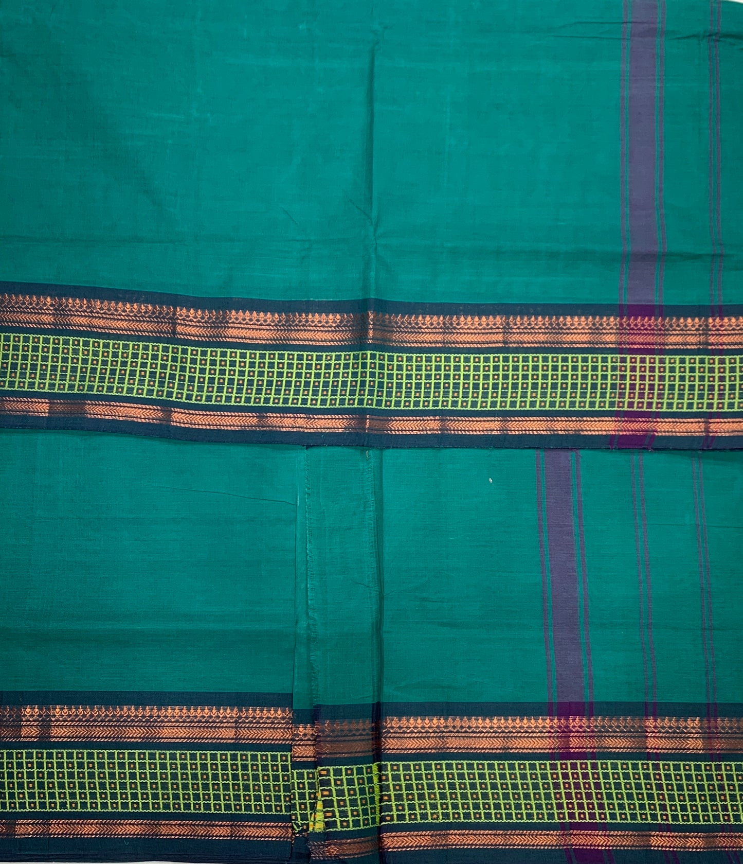 Chettinad Cotton Saree Peacock Green